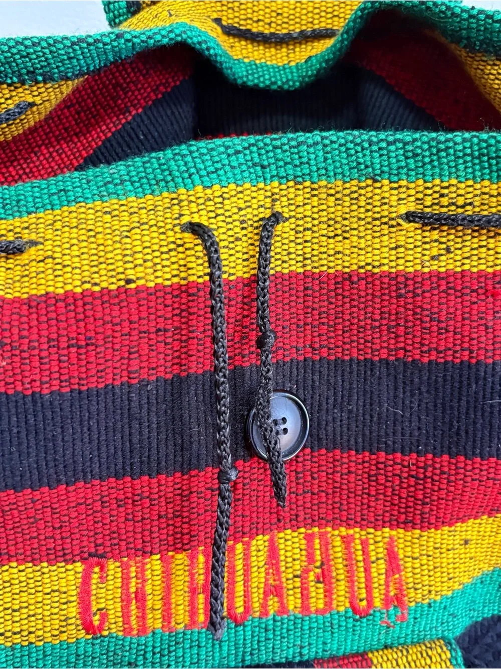 Artesanias San Martin Chihuahua Mexico Woven Striped Boho Backpack